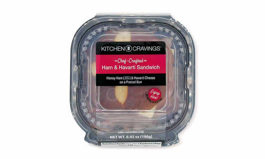 Havarti & Ham on Pretzel Bun